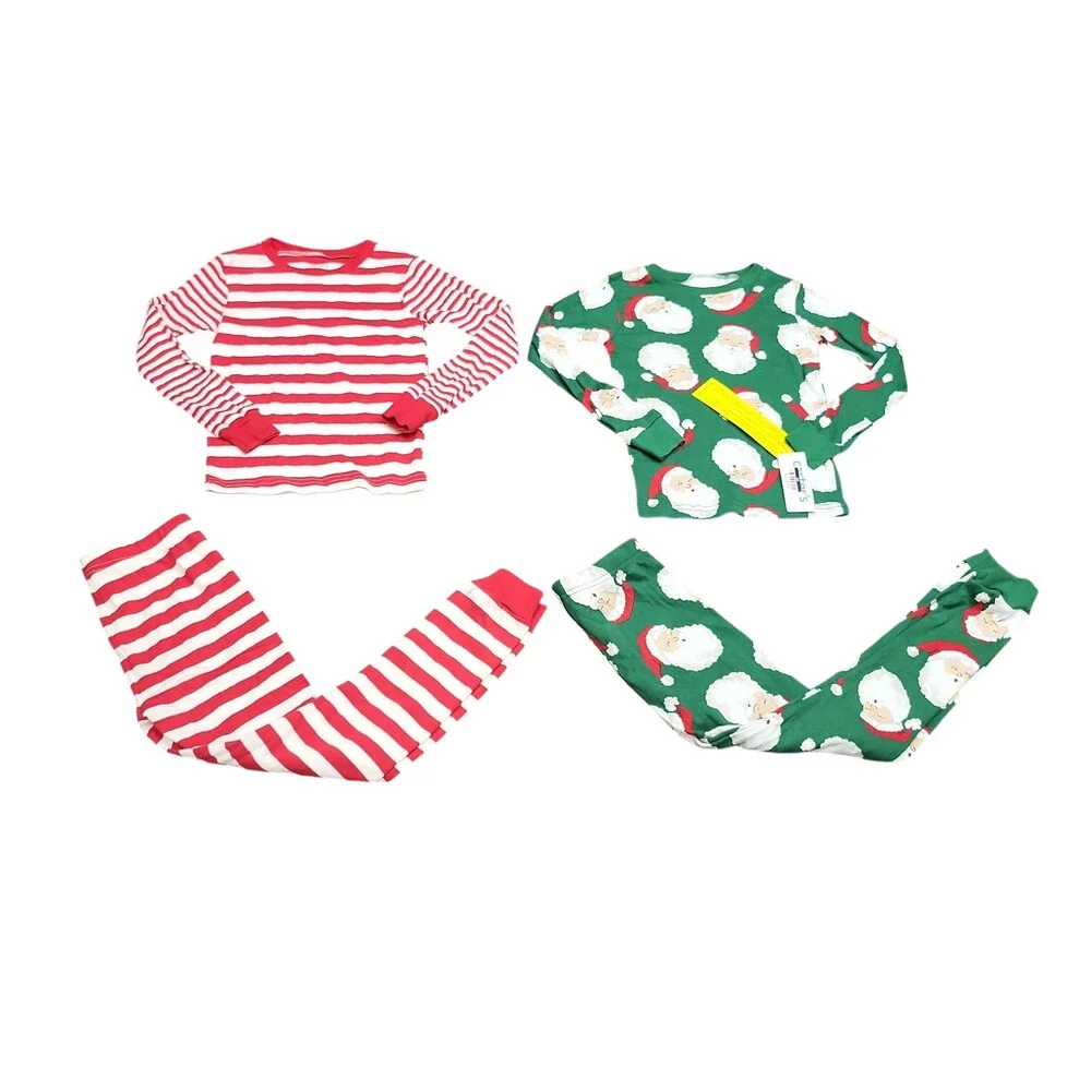 Carter's Just One You Boys 4pc Santa Claus Pajama Set - Red/Green Size 6